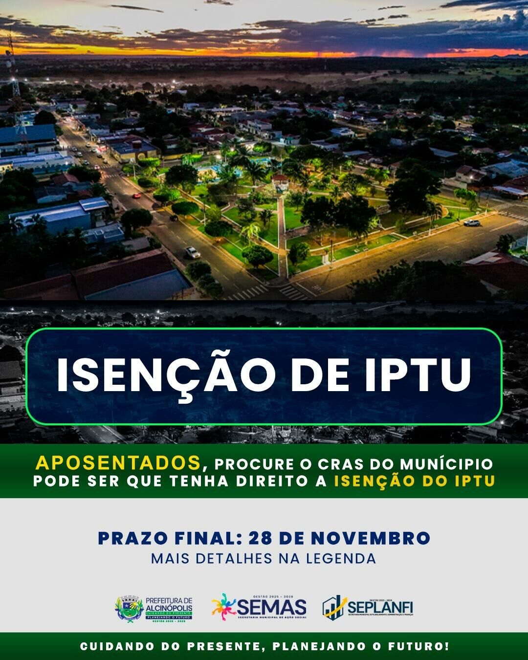 Imagem de compartilhamento para o artigo Prefeito Weliton garante apoio aos idosos e reforça prazo da isenção do IPTU até sexta-feira da MS Todo dia